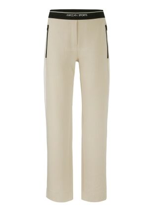 Marc Cain Check Boot Cut Trouser With Split Beige