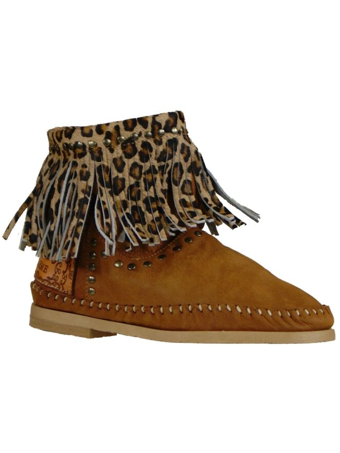 Leopard moccasins sales with fringe