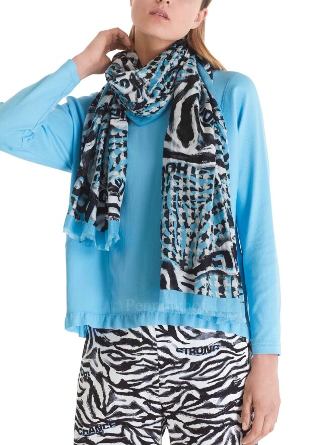 Peserico frayed scarf - Blue